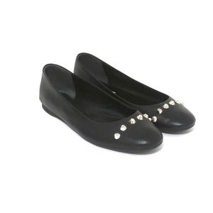 Balenciaga Paris Leather Studded Ballet Flats